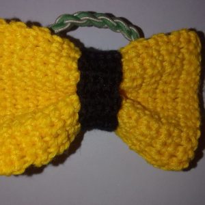 Hair bow - hand crafted - Liberland colours, crochet