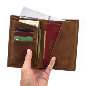Styled Leather Passport Holder For Travel